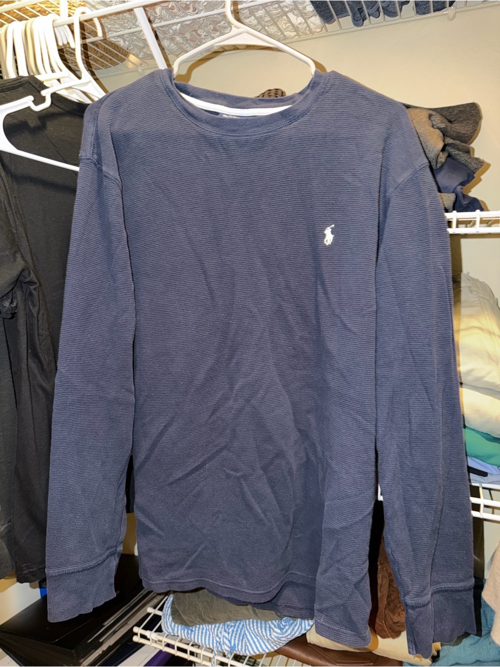 Polo by Ralph Lauren Navy Long Sleeve Crewneck with Embroidered Pony
